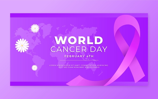 Kostenloser Vektor gradient world cancer day social media promo-vorlage