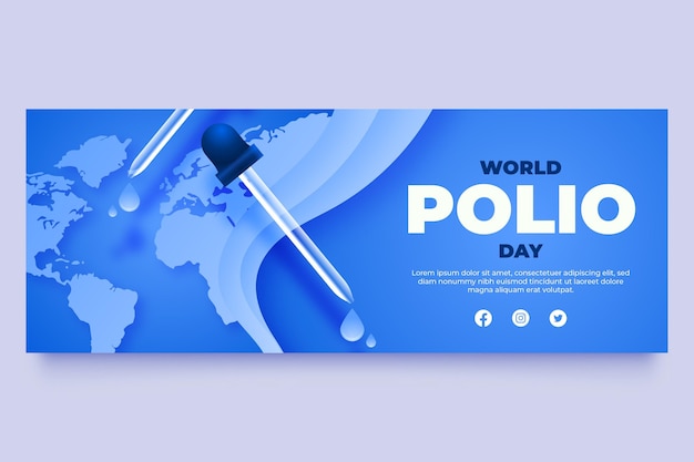 Kostenloser Vektor gradient world polio day social media cover-vorlage