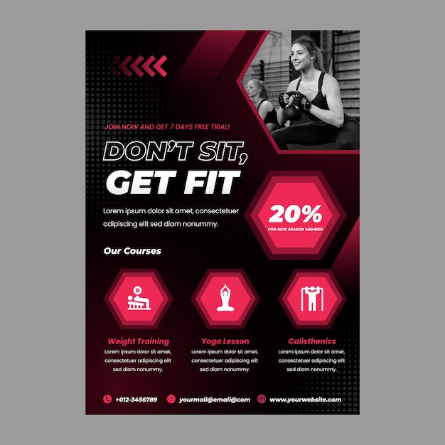 Gradienten-fitnessstudio-poster