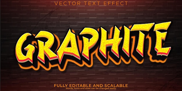 Kostenloser Vektor graffiti-texteffekt bearbeitbarer spray- und straßentextstil