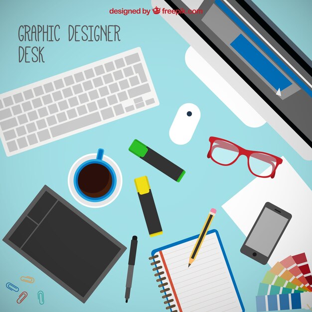Grafik-Designer-Tools auf dem Schreibtisch