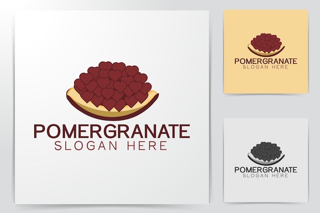 Kostenloser Vektor granatapfel-logo-designs inspiration isoliert auf weißem hintergrund