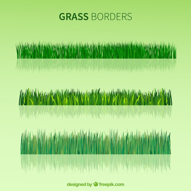 Kostenloser Vektor gras grenzen in realistischem design