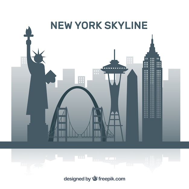 Kostenloser Vektor graue skyline von new york