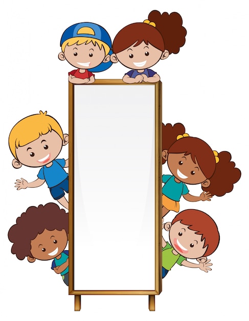 Grenzvorlage mit vielen Kindern
