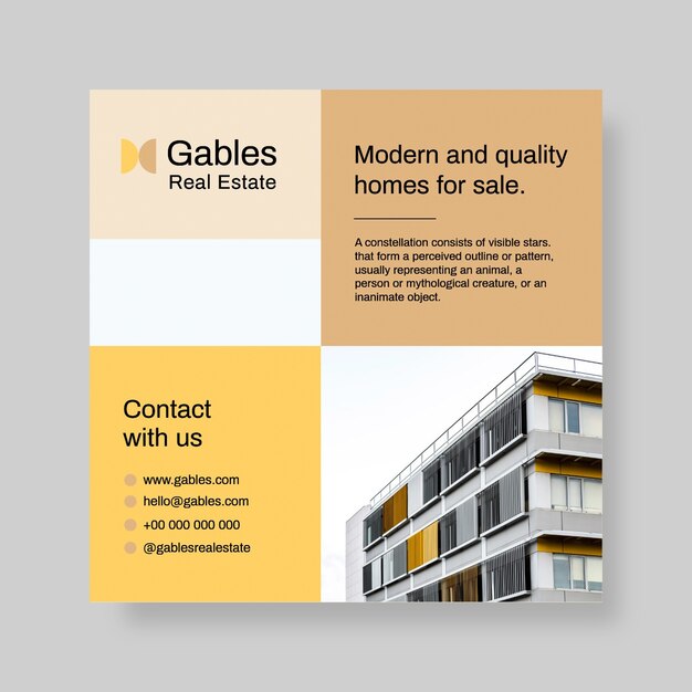 Grid Giebel Immobilien Instagram Post Vorlage