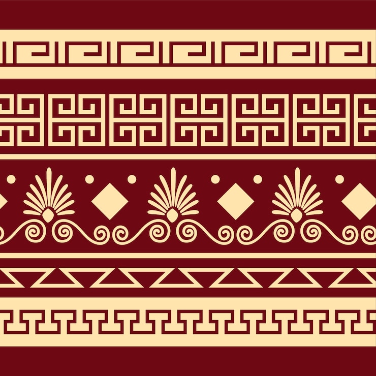 Kostenlose Vektor griechisches grenzset im flachen design