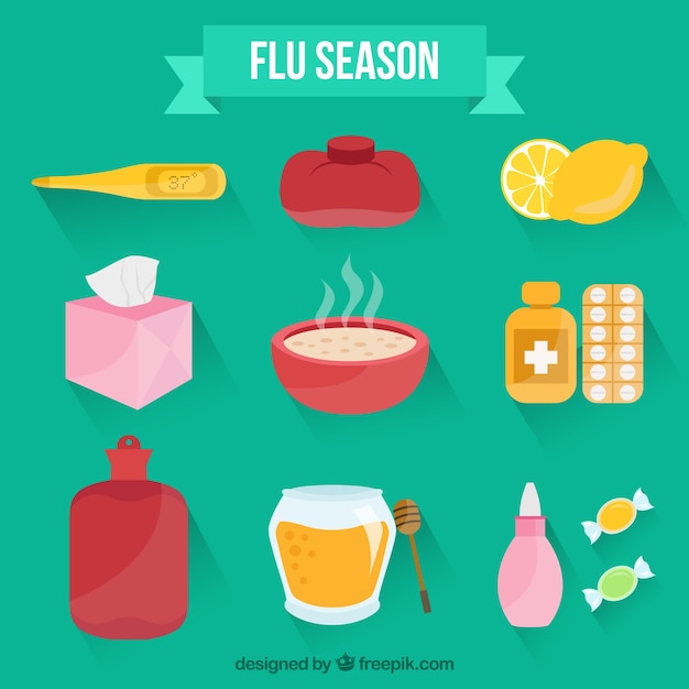 Kostenloser Vektor grippe-saison zubehör