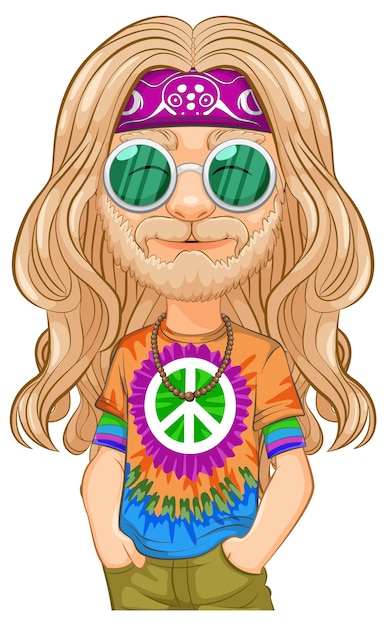 Groovy Hippie mit friedlicher Stimmung