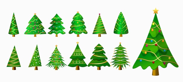 Kostenloser Vektor große grüne kiefer für weihnachtsferien oder neujahrsdesign
