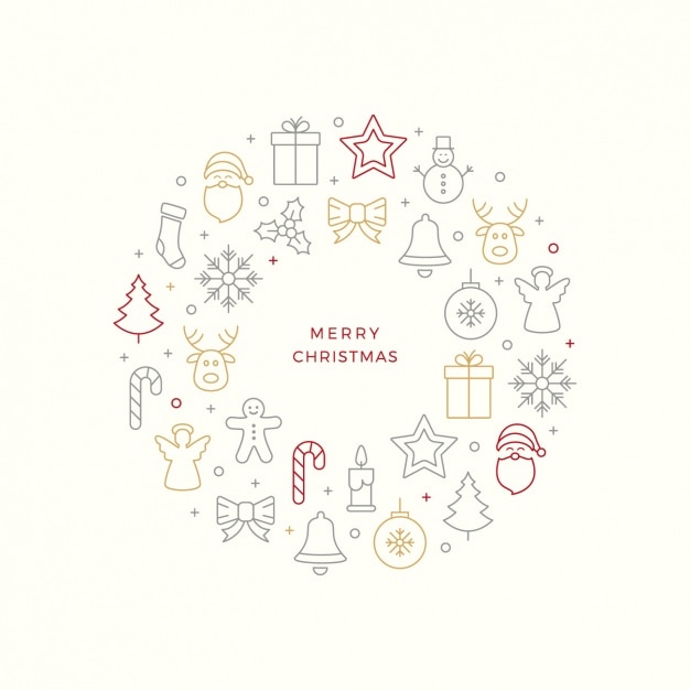 Große hintergrund von minimalistischem weihnachten objekte