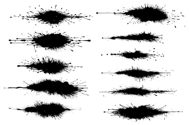 Kostenloser Vektor große sammlung detaillierter farbkleckse