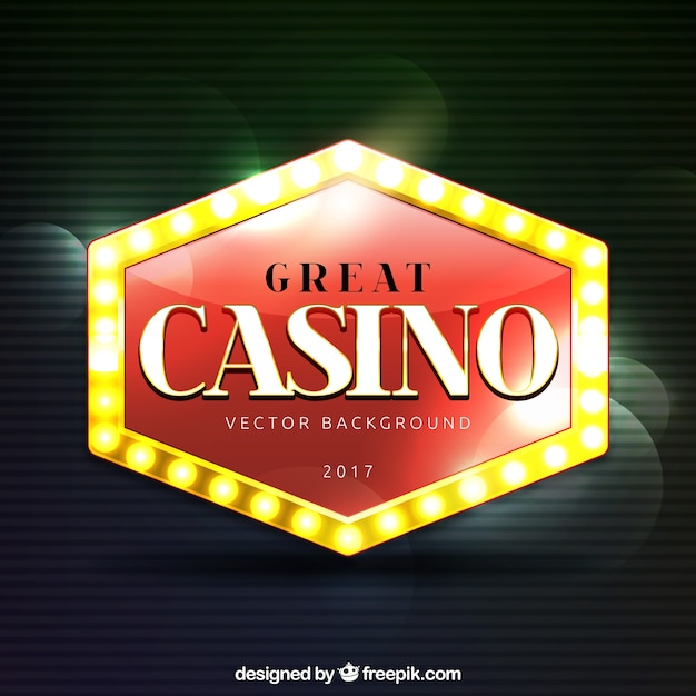Kostenloser Vektor großer casino-hintergrund mit bokeh-effekt