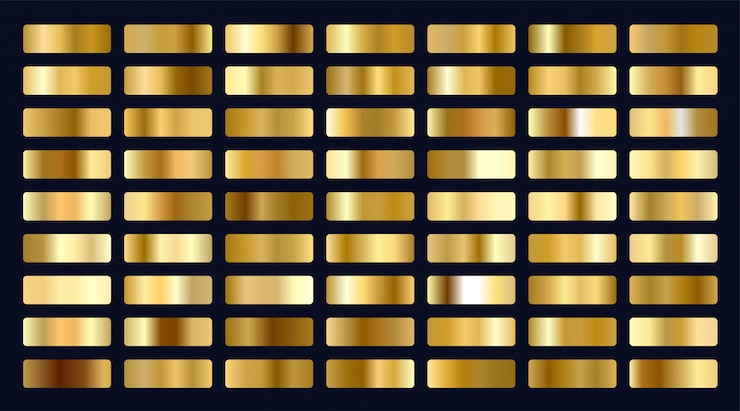 Kostenlose Vektor großer satz metallische goldsteigungen