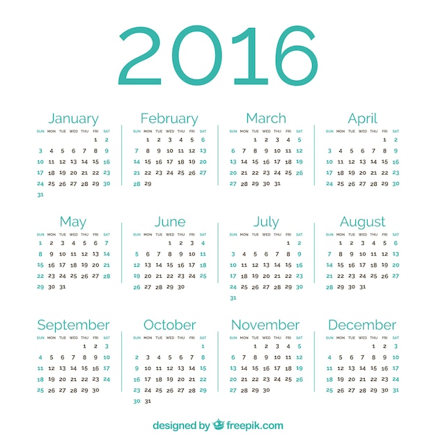 Grün 2016 calendar