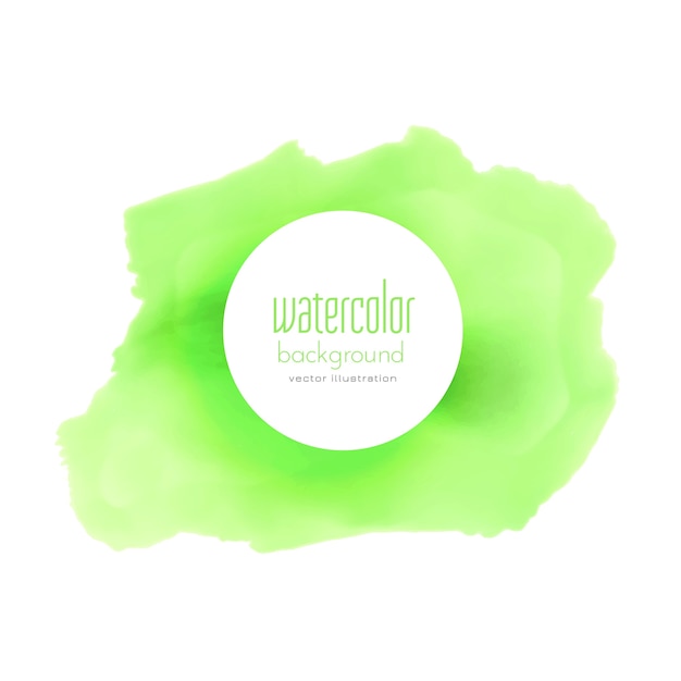 Kostenloser Vektor grüne aquarellfleck vektor hintergrund