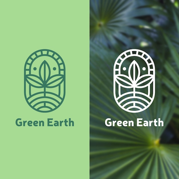 Kostenloser Vektor grüne erde logo vorlage