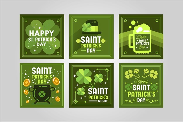 Grüne Instagram Post Sammlung für st. Patrick's Day