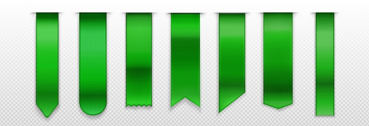 Kostenlose Vektor grüne lesezeichen band banner 3d-vektor-mockup