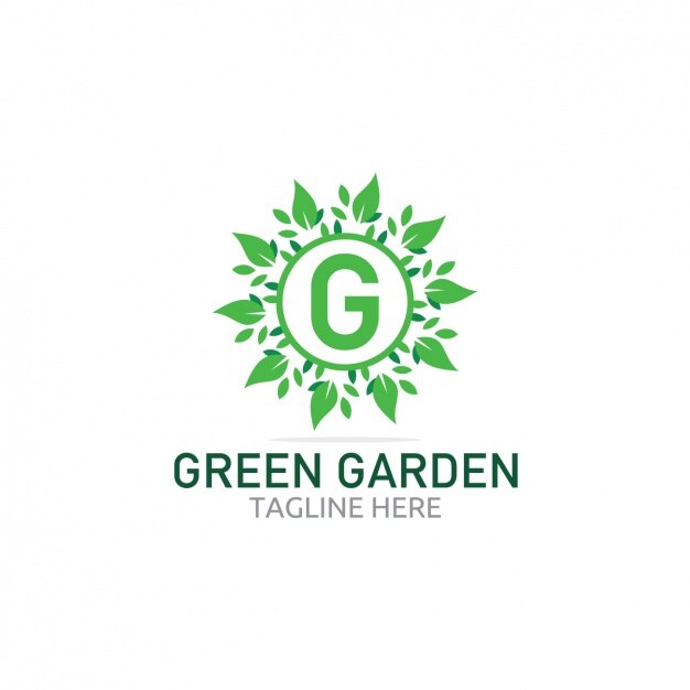 Grüner Garten-Logo mit Blättern