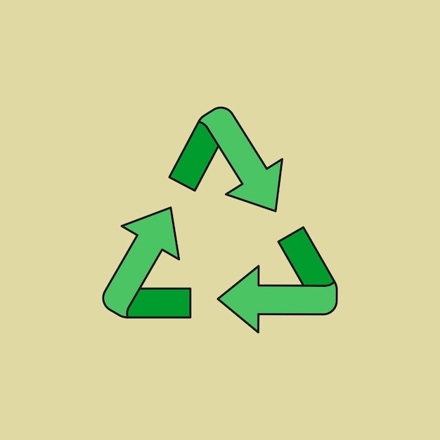 Kostenloser Vektor grüner pfeil recyceln umwelt icon design element vektor