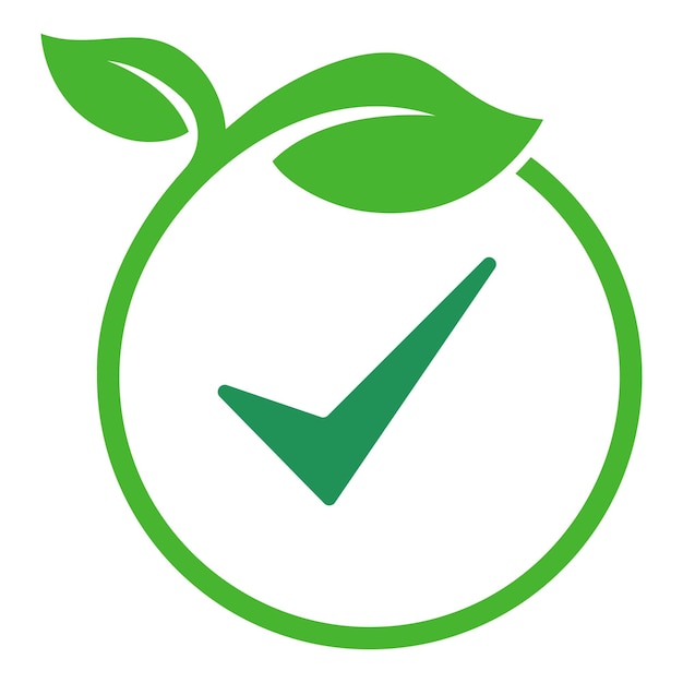 Kostenloser Vektor grünes eco-loop-blatt-häkchen-logo
