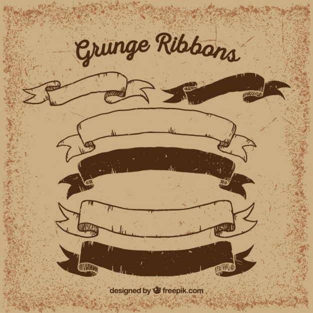 Kostenlose Vektor grunge ribbons