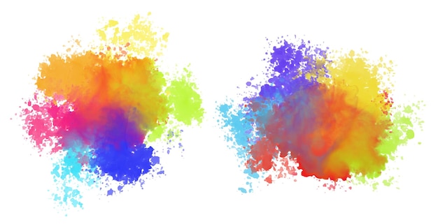 grunge und schmutzige Aquarell-Blot-Textur-Hintergrund im Set