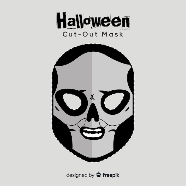 Kostenloser Vektor gruselige halloween-maske mit flachem design
