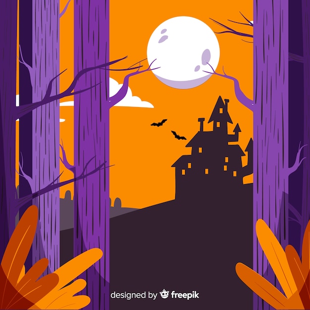 Gruselige Hand gezeichneter Halloween-Hintergrund