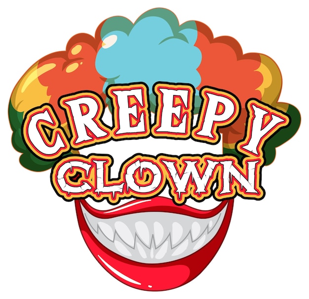 Gruseliges clown-banner mit clown-gesicht