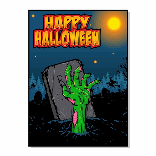 Gruseliges zombiehandplakat halloween