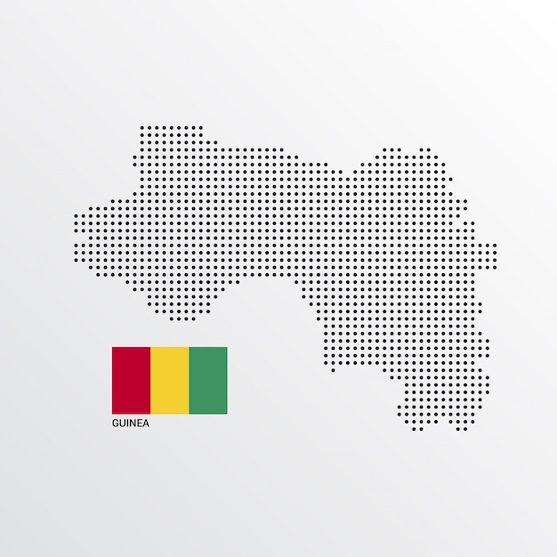 Kostenloser Vektor guinea map design mit flagge und hellen hintergrund vektor