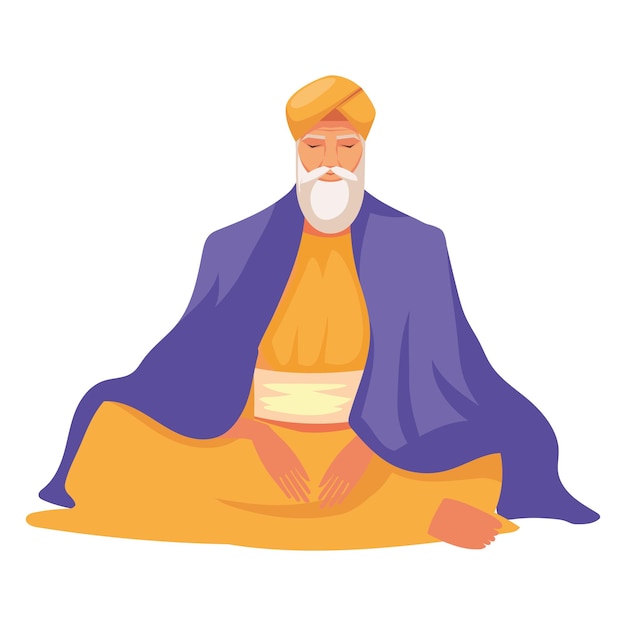 Kostenloser Vektor guru nanak jayanti sikhismus-illustration