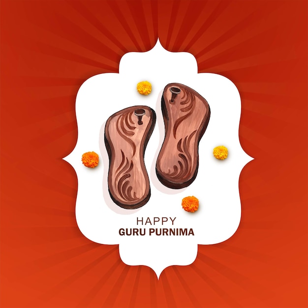 Guru purnima-feier auf paduka-kartenhintergrund