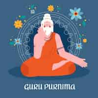 Kostenloser Vektor guru purnima feier illustration