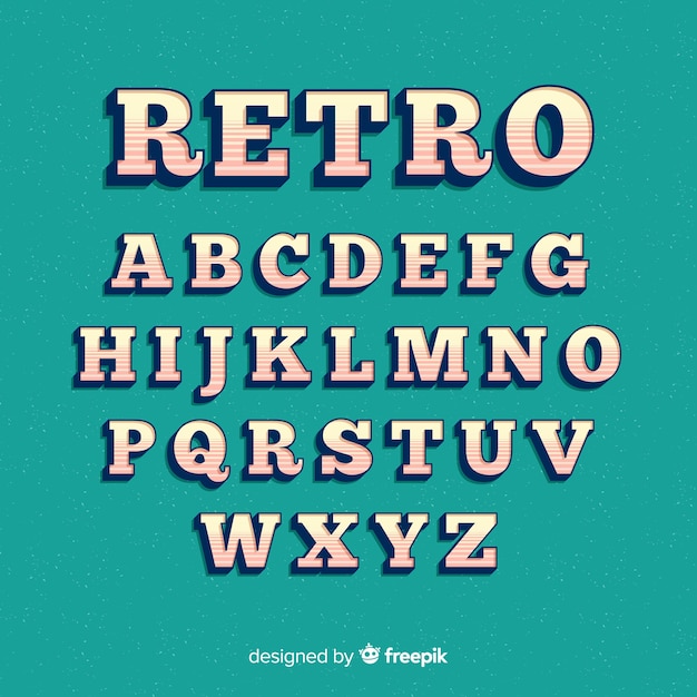 Gussalphabet im retrostil