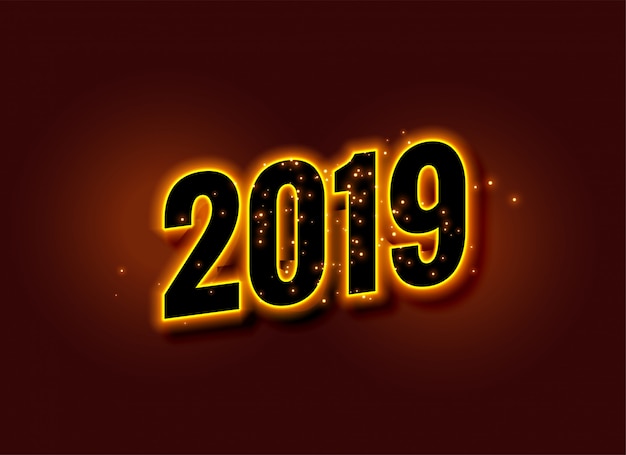 Guten Rutsch ins Neue Jahr, der Hintergrund 2019 glüht