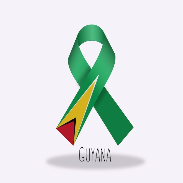 Kostenloser Vektor guyana-flaggenbandentwurf