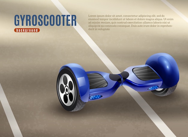 Kostenloser Vektor gyro-roller segway road hintergrund poster