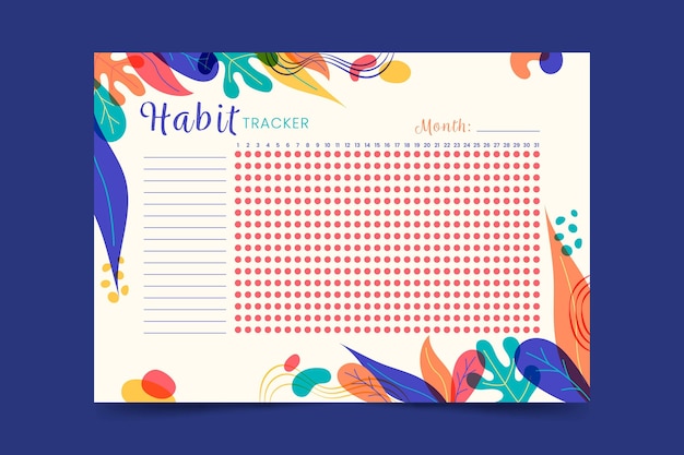 Habit tracker vorlage