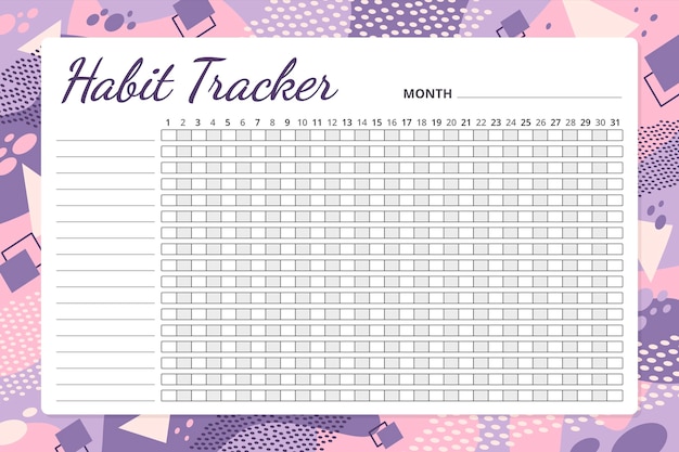 Habit tracker vorlage