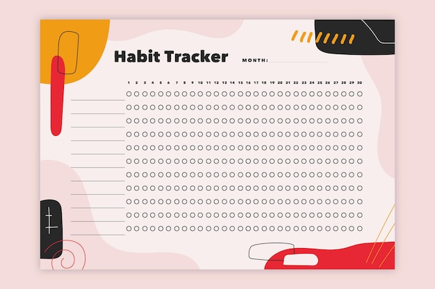 Kostenloser Vektor habit tracker vorlage