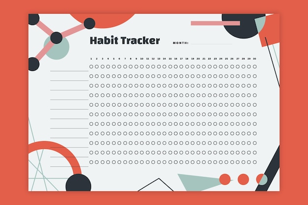 Kostenloser Vektor habit tracker vorlage