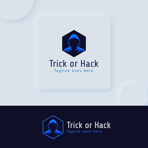 Kostenloser Vektor hacker-logo-vorlage im flachen design