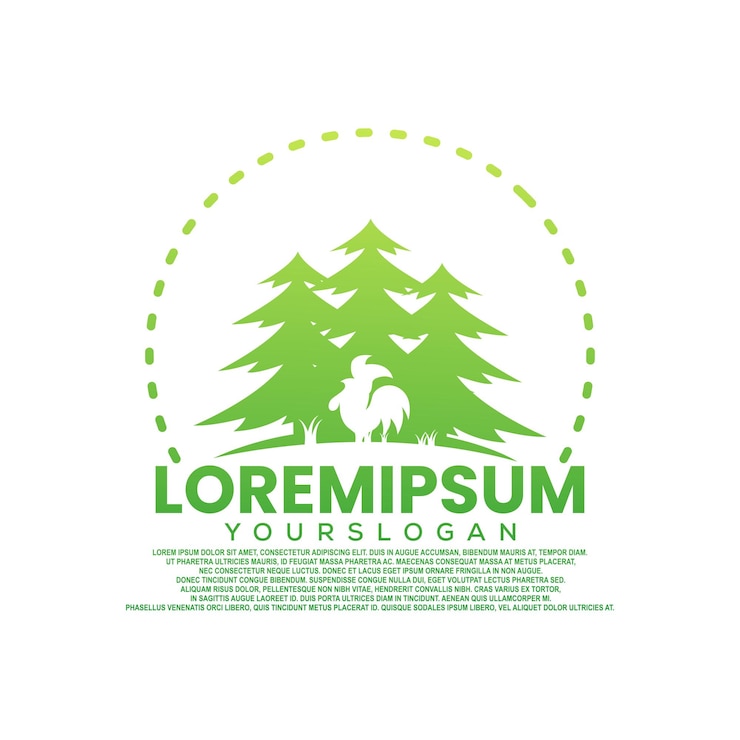 Kostenlose Vektor hahn-dschungel-logo-design