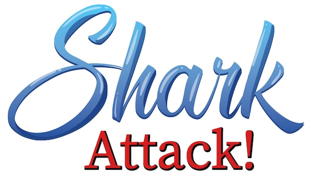 Haiangriff Textdesign auf weißem Hintergrund