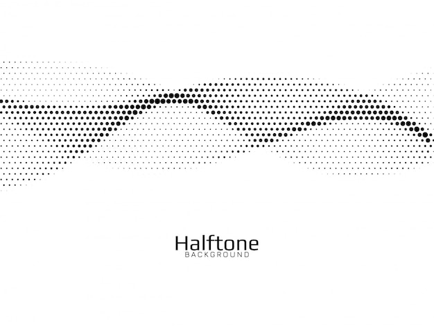 Kostenloser Vektor halbton-designhintergrund im wellenstil
