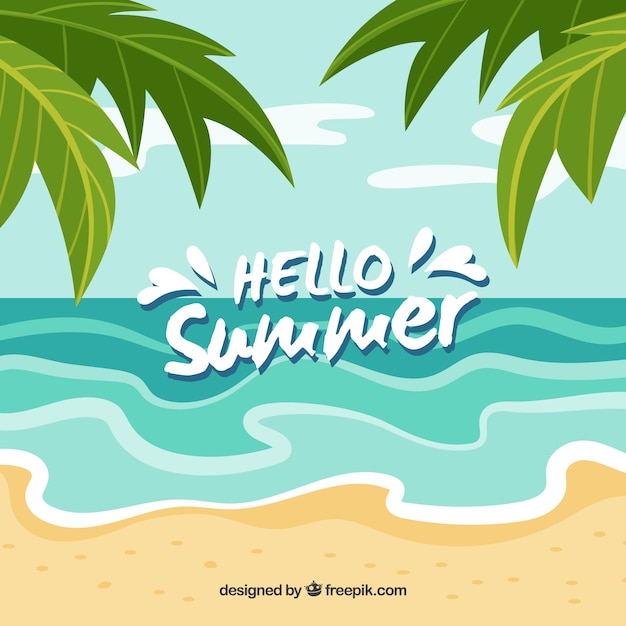 Hallo sommer hintergrund strand design