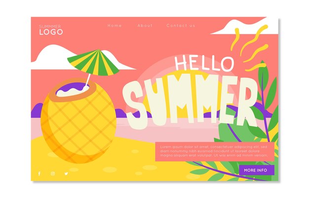 Hallo Sommer Landing Page Konzept